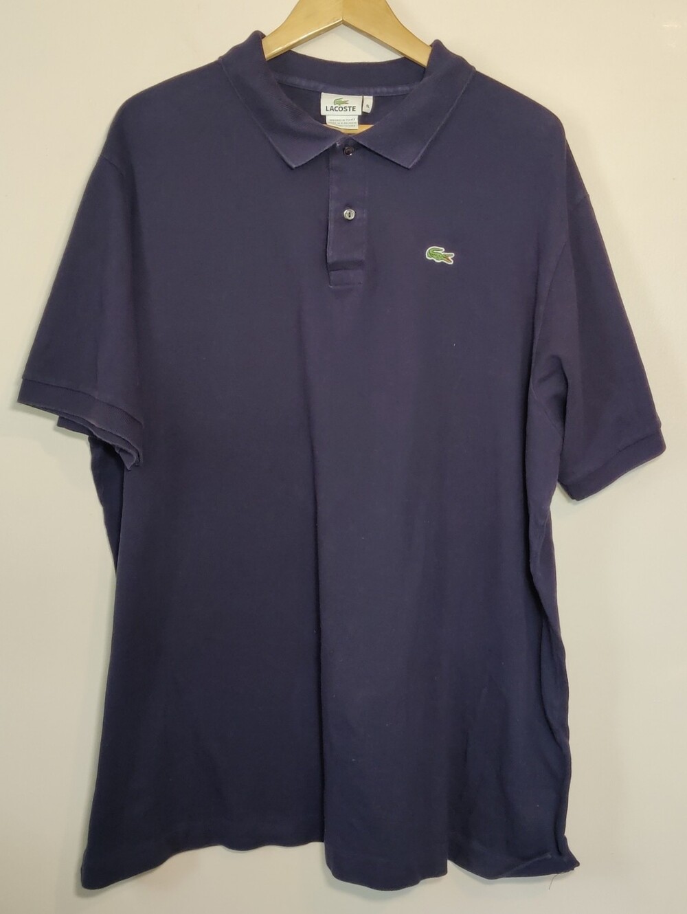 Lacoste Polo Shirt Mens 4XLT 9L Navy Blue Pique Short Sleeve Big Tall Golf
